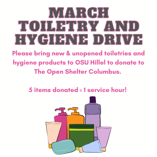 March Toiletry and Hygiene Drive